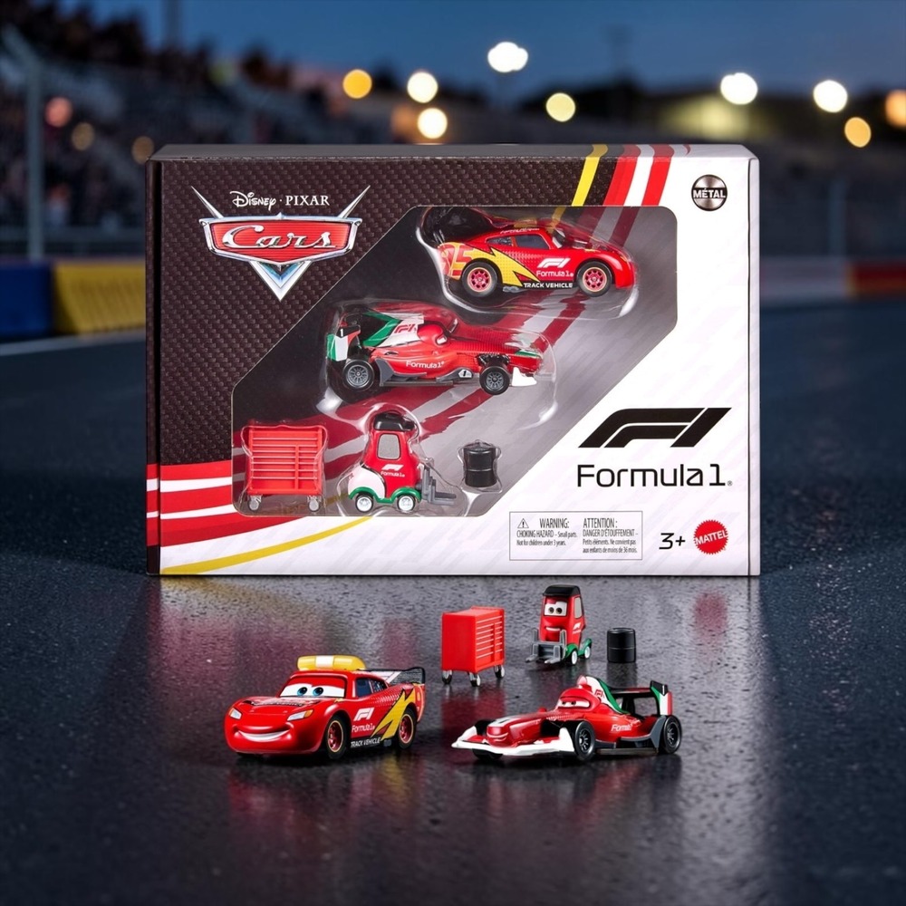 Disney Pixar Cars F1 Formula 1 Lightning McQueen Francesco Bernoulli Set